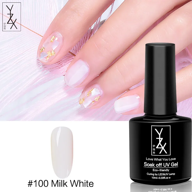 YXZ УФ/светодиодный гель для ногтей Soak Off 10 мл Toenail эмалевый лак Черный молочный белый желтый зеленый красный лак для ногтей для милых женщин