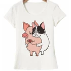 Женская футболка, летняя женская футболка с коротким рукавом и принтом милой свиньи, белые топы, футболки в стиле Харадзюку, женская одежда