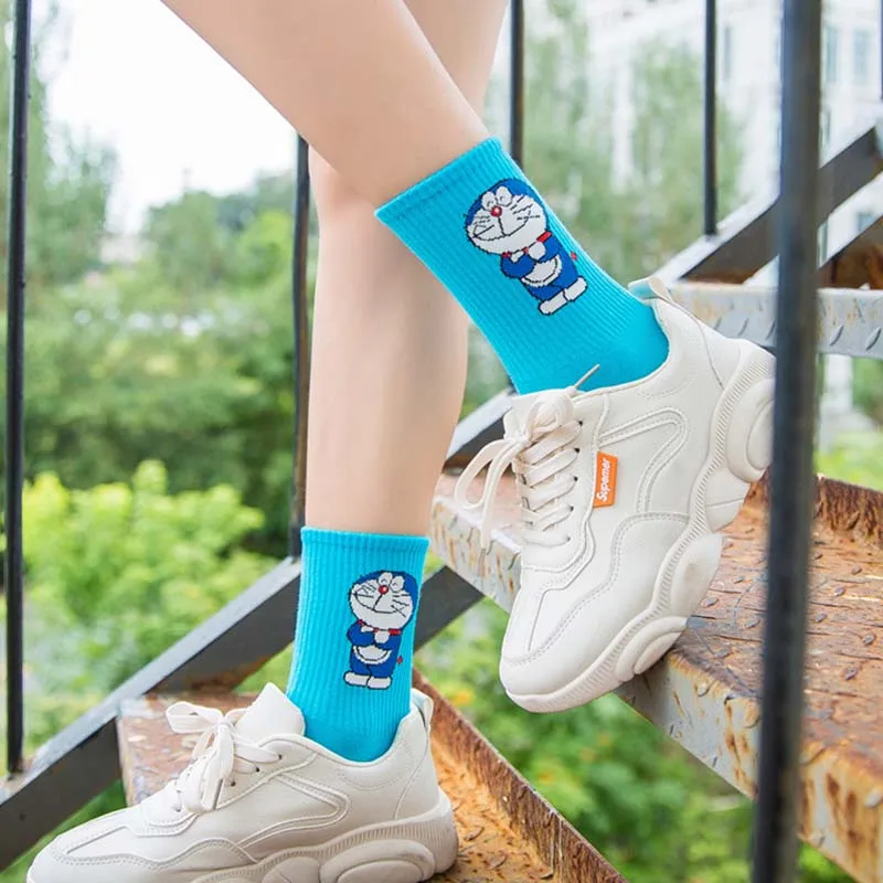 Женские Длинные хлопковые носки длинные средней длины в стиле Харадзюку для