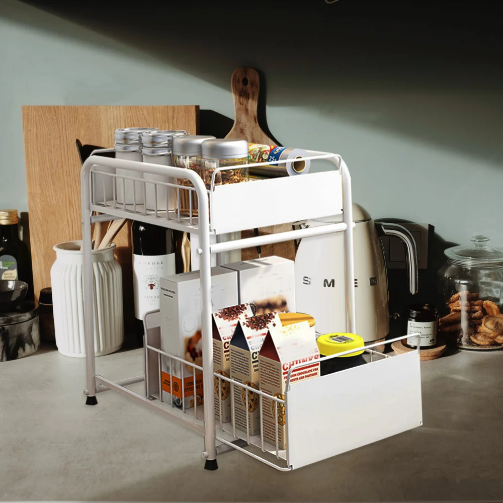 

Durable Kitchen Under Sink Storage Holder Push and Type Storage Rack
