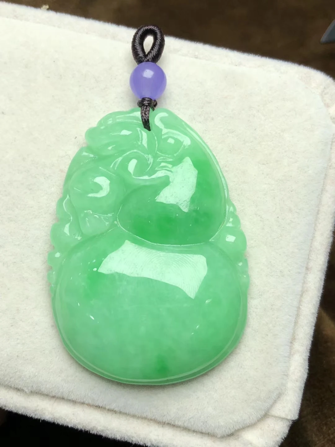 Только один! Натуральный ледяной жадеит раньше амулет подвеска ожерелье цепь для