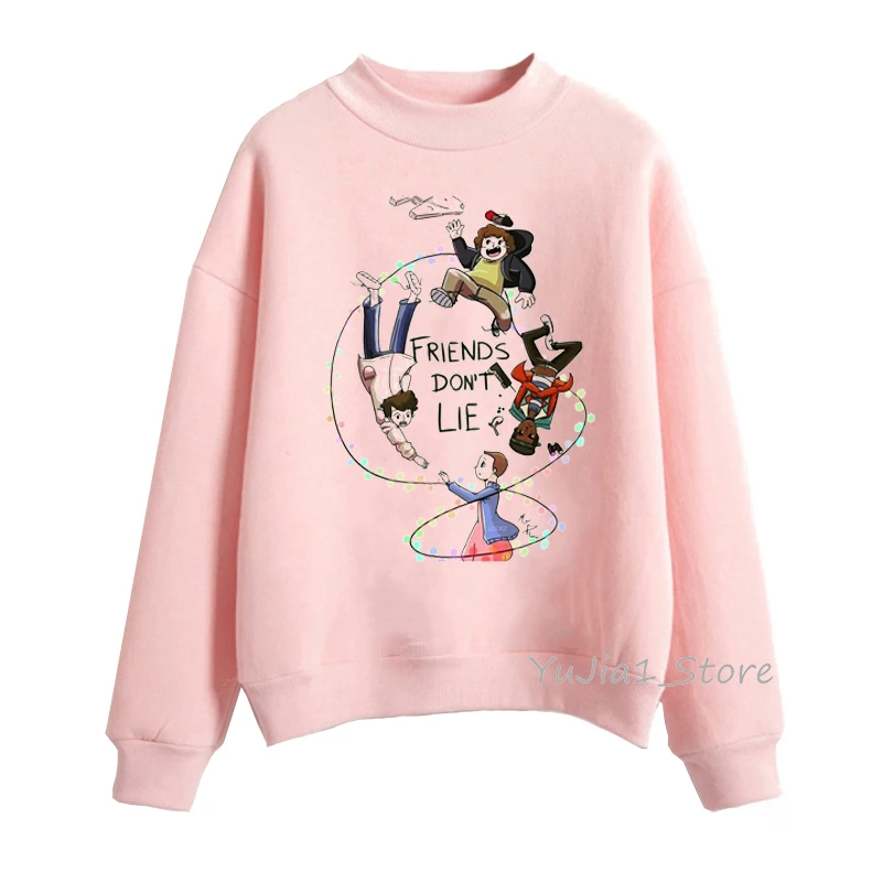 Sudadera mujer очень странные дела 3 кофты осенне-зимняя одежда для женщин, бархатистые худи для девочек-розовый цвет, раздел-толстовки и harajuku kawaii пуловер - Цвет: Y70205P
