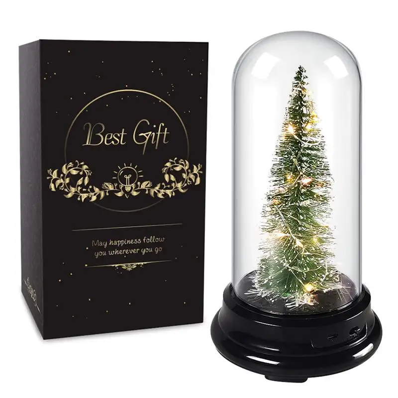 Рождественская елка в куполе Мини светильник кой стеклянная крышка светодиодное
