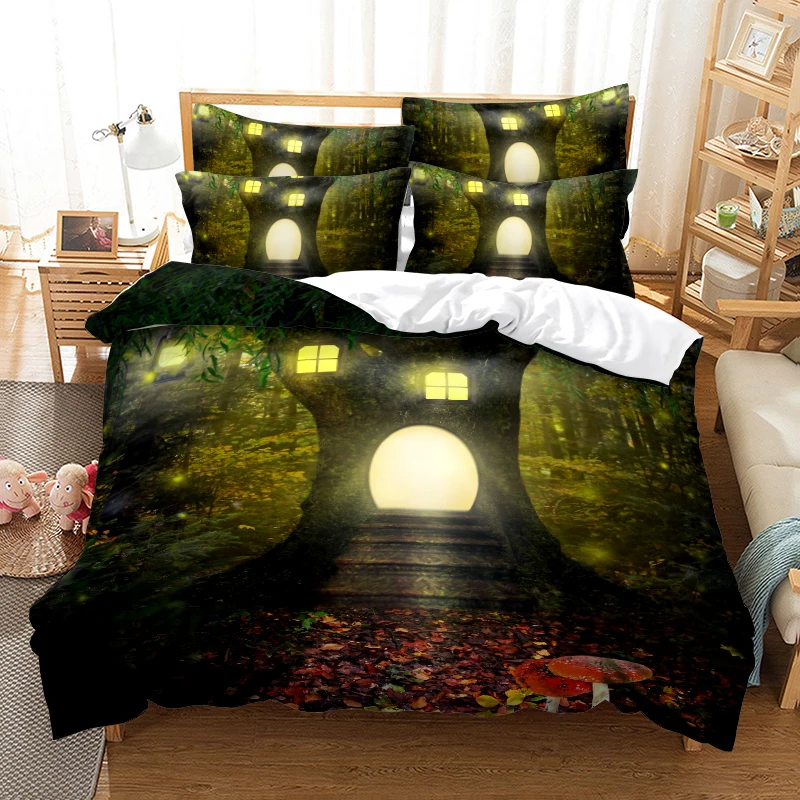 Комплект постельного белья Moon Night Moonlight с 3D принтом красивые фотографии королева