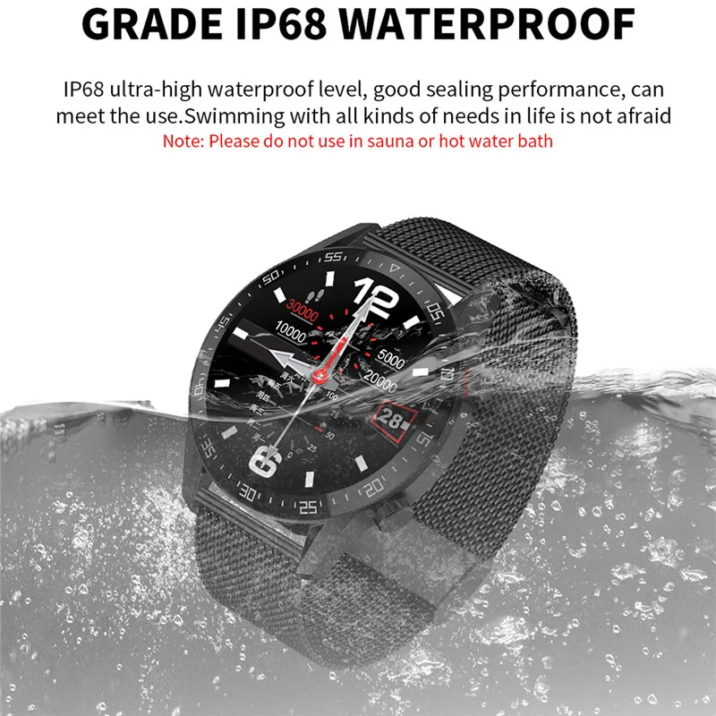 

New Hangrui LI3 Smart Watch Sports IP67 Waterproof Fitness Sports Watch Suitable APP For Android ios Phone SmartWatch Steel Band