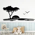 Креативные пейзажи заката съемные настенные Стикеры для гостиной художественные наклейки украшения аксессуары для детской комнаты Виниловые фрески