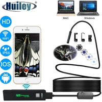 hd 1200p wifi endoscope camera 1 10 m waterproof hard cable borescope camera with 8led 8 mm for android pc ios endoscope