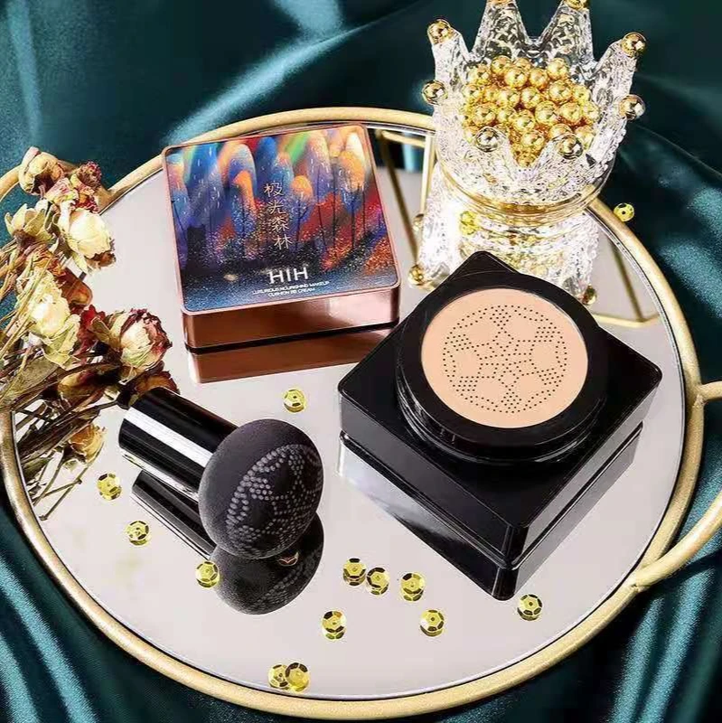 

3PCS Chinese Style Makeup Set Mushroom Head Cushion Concealer Velvet Lipstick Eyeliner Mascara Setting Powder Cosmetics Suit
