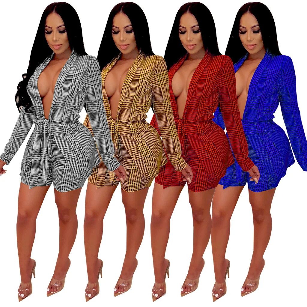 2019 женские новые серьги капельки с открытыми точками блейзеры шорты костюмы