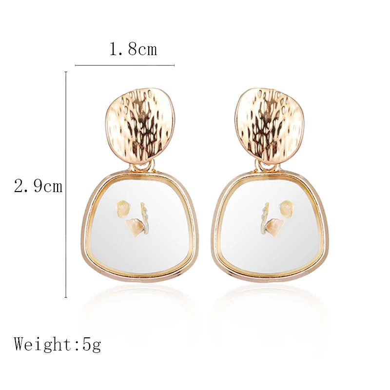 

Exquisite Vintage Earrings 2019 Geometric Shell Earrings For Women Girls BOHO Resin Drop Earrings Fashion wedding Jewelry