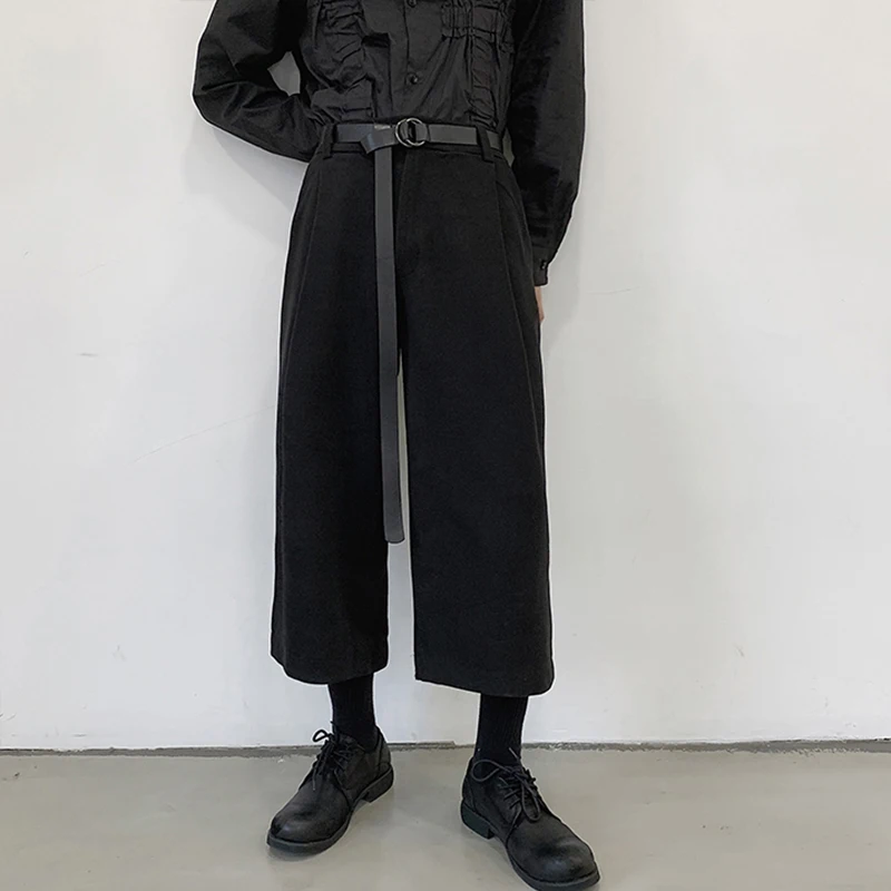 

Брюки в стиле Харадзюку с широкими углами, брюки в гонконгском стиле, мешковатые и красивые прямые свободные брюки Xian, Мужская Корейская вер...