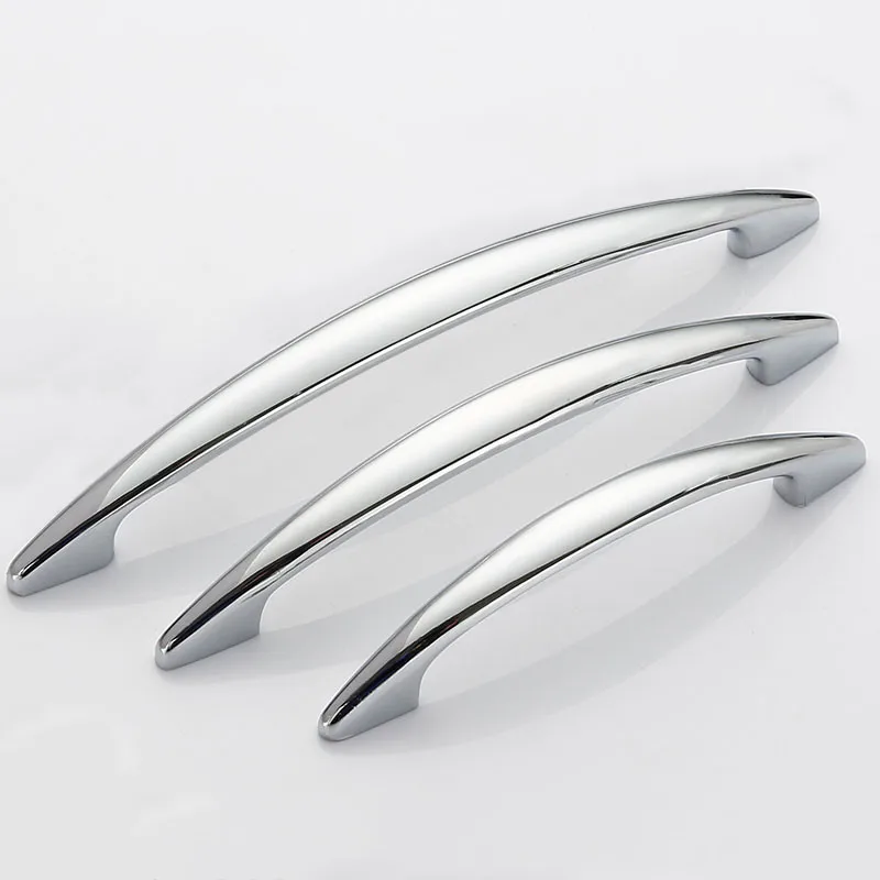 Современные Простые хромированные дверные ручки KK & FING Ручки ящиков для