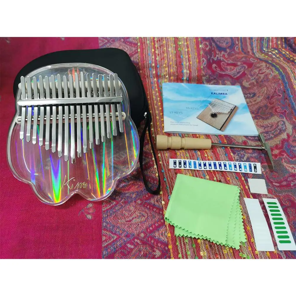 

Kalimba Acrylic 17 Key Transparent Thumb Piano Mbira Sanza With Tuner Hammer Gig Kalimba Keyboard Instrument Christmas Gift