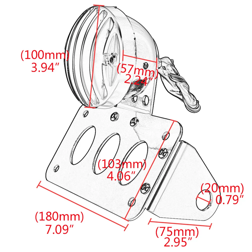 

Side Mount Universal Motorcycle Aluminum License Plate Bracket LED Retro Grill Brake Tail Light For Harlay Yamaha Suzuki Ducati