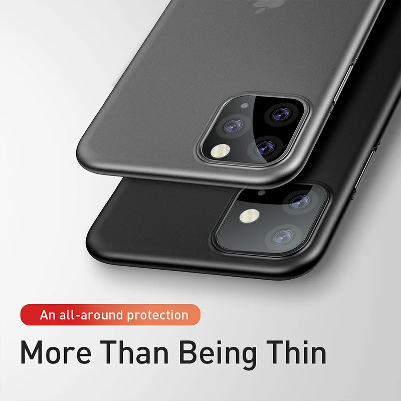 Baseus Luxury Phone Case For iPhone 11 Pro Max Xs Xr X 11Pro Back Cover 0.4mm Ultra Thin Silm PP Coque Fundas iPhone11 | Мобильные