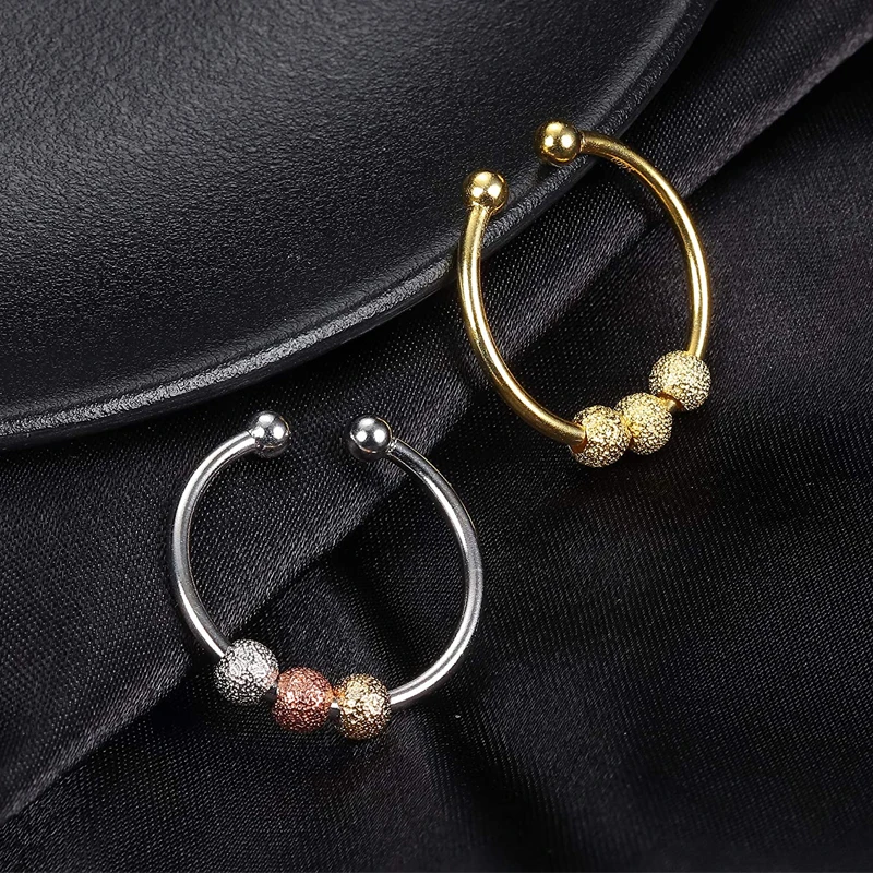 

Spinning Fidget Beads Peace Spinner Open Rings for Anxiety Worry Rotatable Ring Relieving Stress Valentine's Day Jewelry Gifts