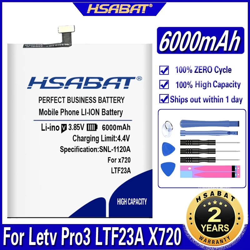 Аккумулятор HSABAT LTF23A 6000 мач для Letv LeEco Le Pro 3 Pro3 Aka ZL1 ZL0 X720 X721 X722 X725 X726 X727 X728 LEX720 LEX727