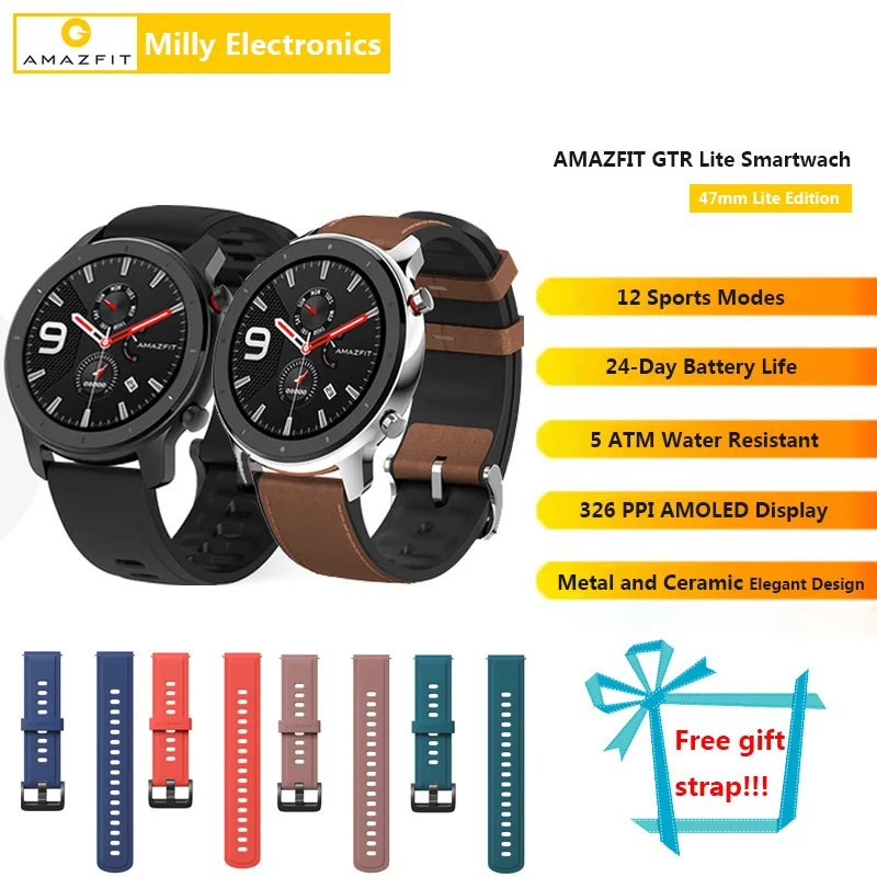 В наличии Amazfit GTR Lite 47 мм Смарт часы глобальная версия батарея 24 дня с 5ATM