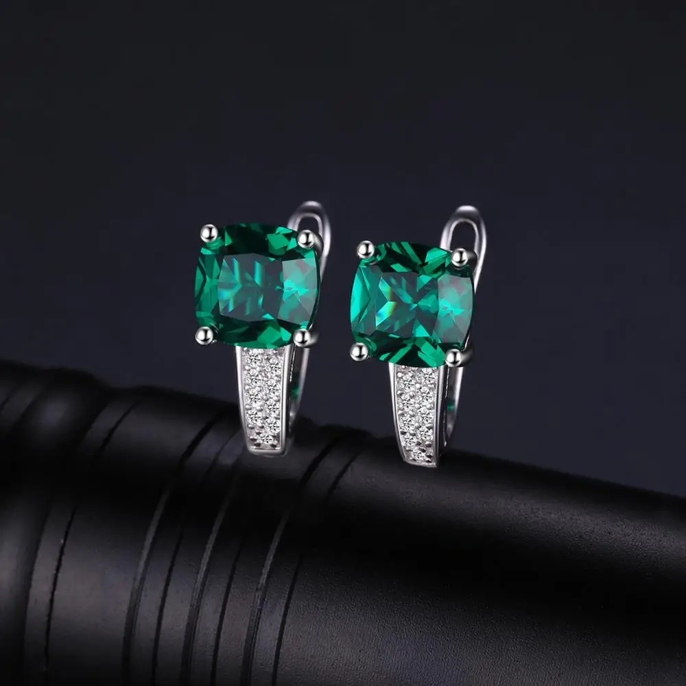 JewelryPalace создан нано изумруд клипсы 925 стерлингового серебра серьги для женщин