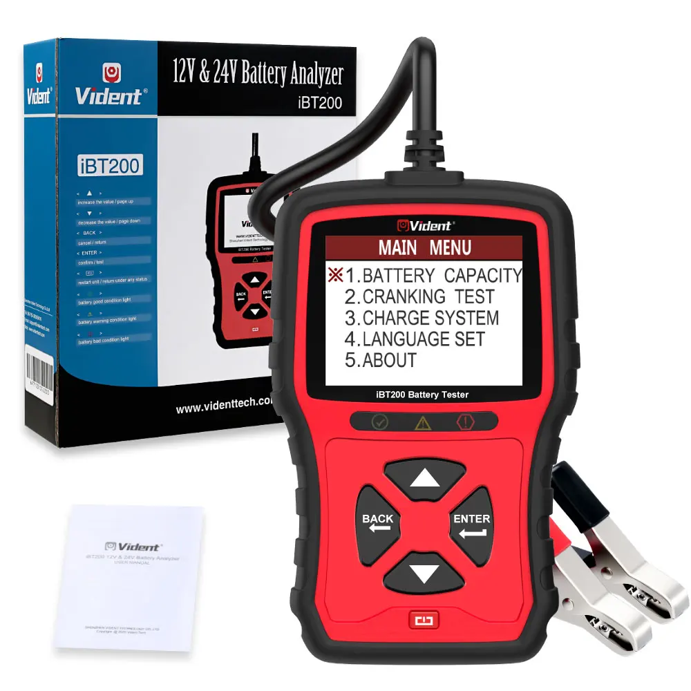 

Ibt200 12v Car Battery Tester 24v Heavy Duty Trucks Charger Analyzer 100 To 2000 Cca Vehicle Cranking Scanner Tool