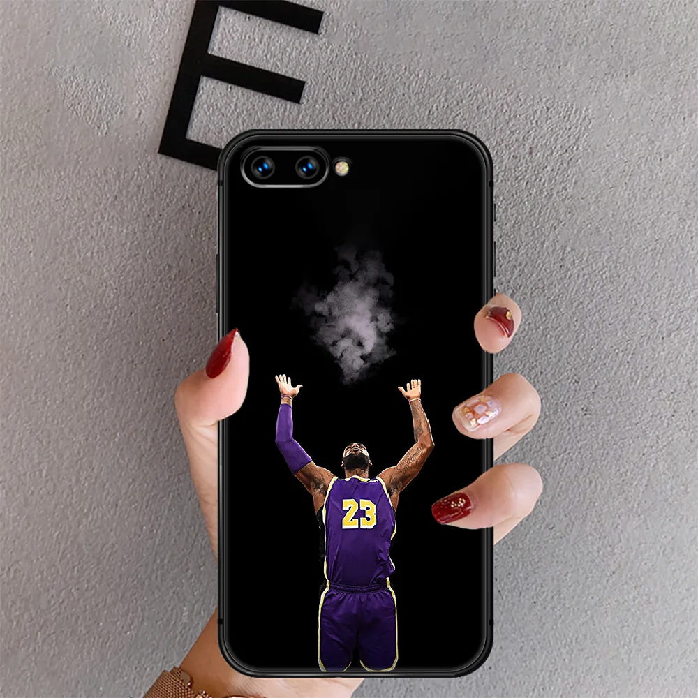 

Basketball James 23 LeBron Phone Case Cover For Huawei Honor Nova 5T 7I 8A 8X 8 9X 9 10 10I 20 30 Pro Lite Black Back Shell