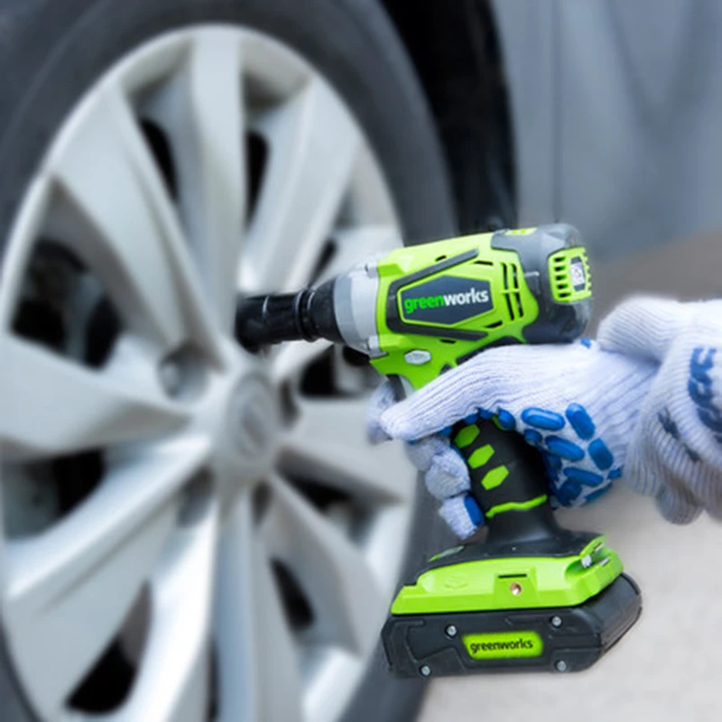 GREENWORKS 24V литиевая Батарея 1/2 дюймов ударный гайковерт 300N. m беспроводной ключ с и