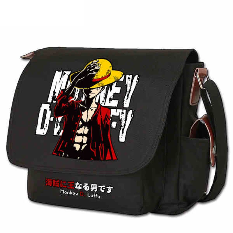 

One Cartoon Women Shoulder Bags Canvas Piece School Bags Luffy Cosplay Messenger Bag Anime Crossbody Bag Bookbag