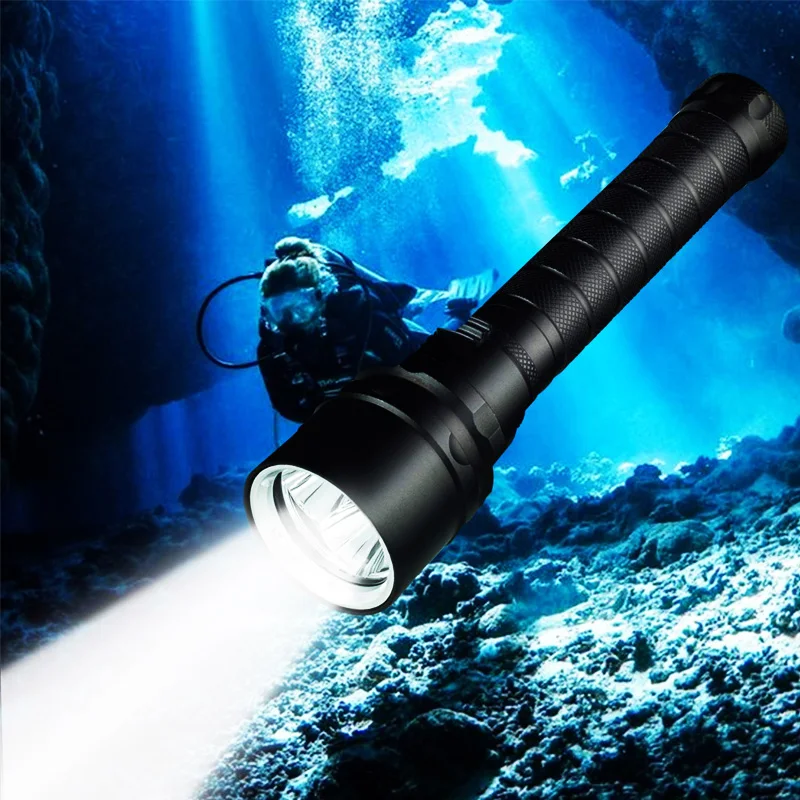 

D2 Diving Flashlight Safety Dive Light T6 Underwater Scuba Flashlights 100M for Cycling fishing Under Water Sports Outdoor Torch