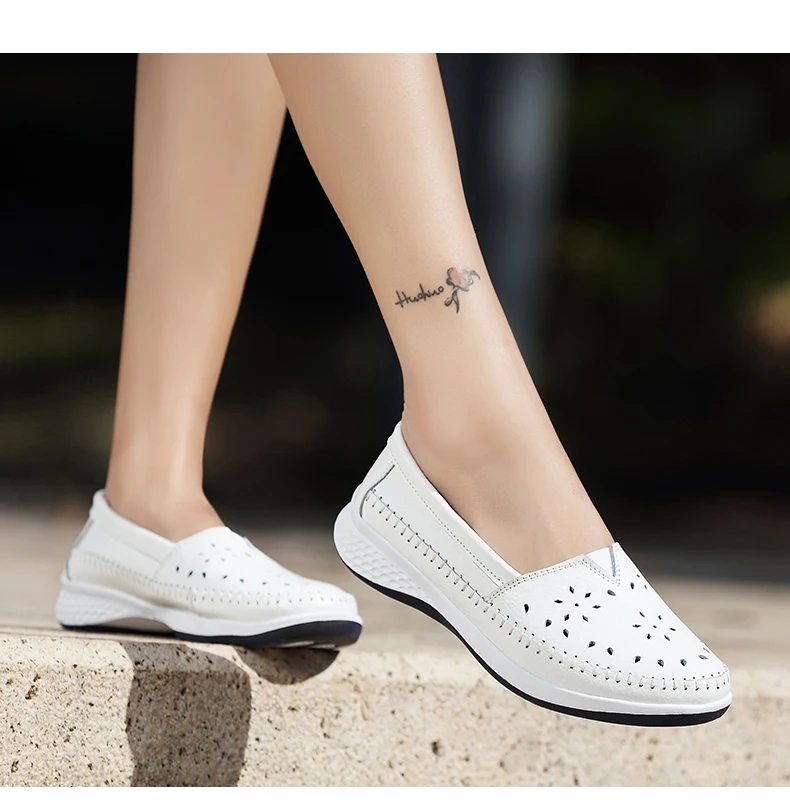 2019 Женские туфли лодочки слипоны Туфли лоферы Женская обувь из натуральной кожи