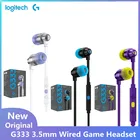Оригинальная игровая гарнитура Logitech G333, проводные стереонаушники-вкладыши 3,5 мм с HD микрофоном для ноутбука, ПК, игр, LOL наушники