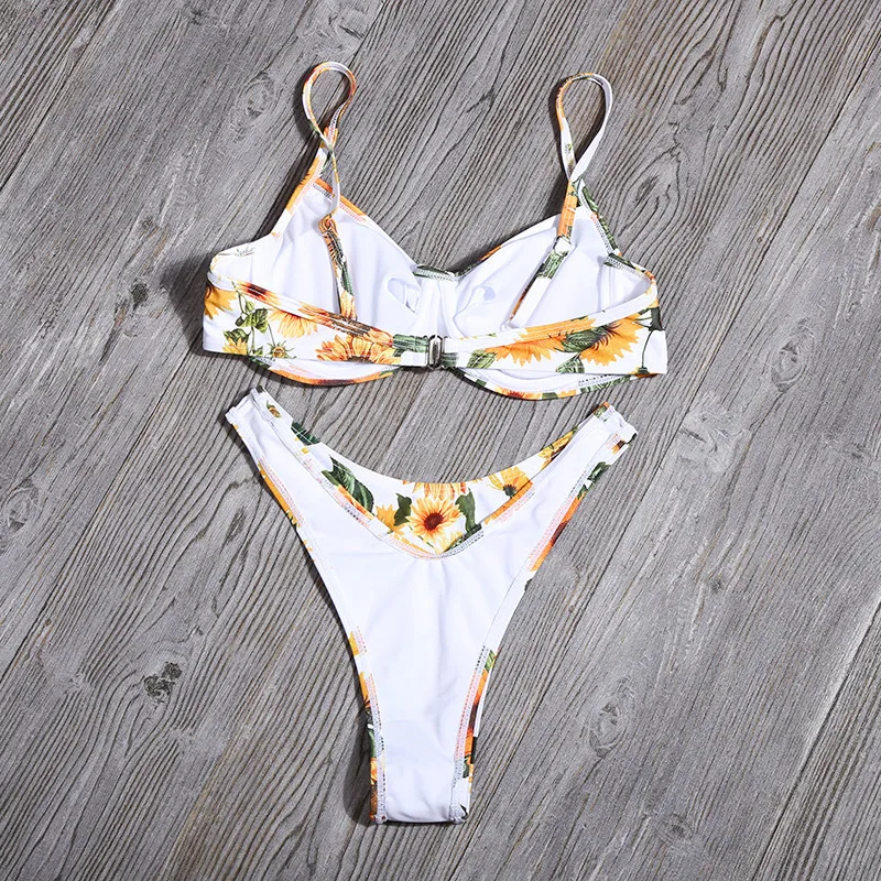 Сексуальный женский купальник Женский винтажный Цельный с цветочным принтом