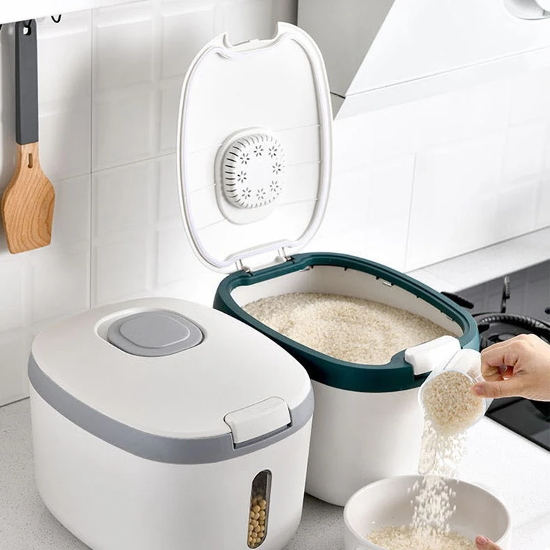 

Large-Capacity Rice Bucket Sealed Grain Storage Box Semi-Automatic Flip-Top Type Moisture-Proof, Insect-Proof