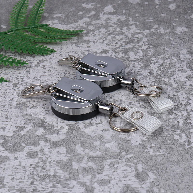 

1pc Retractable Badge Reel Belt Clip Intrekbare Pull Sleutelhanger Badge Lanyard Naamplaatje Kaarthouder Terugslag Reel Riem C