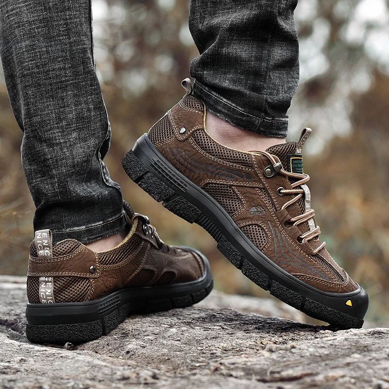 

High Quality Sports Shoes Brand Outdoor Non-slip Adult Hiking Shoes Hot Sale Comfortable Breathable Men' Sneakers 2019 New