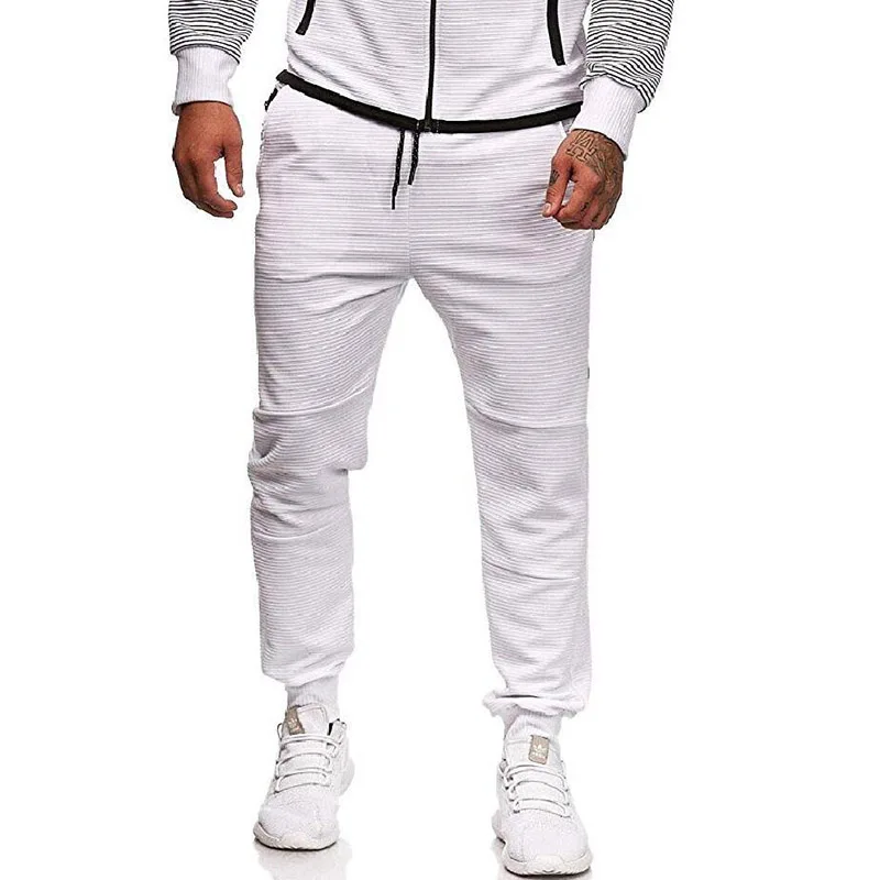 

2021 Newest Spring Sporting Suit Sweatshirt+Pants Men Sets Zipper Tracksuit Men Sets Fold Sportswear Sets Male Clothing White