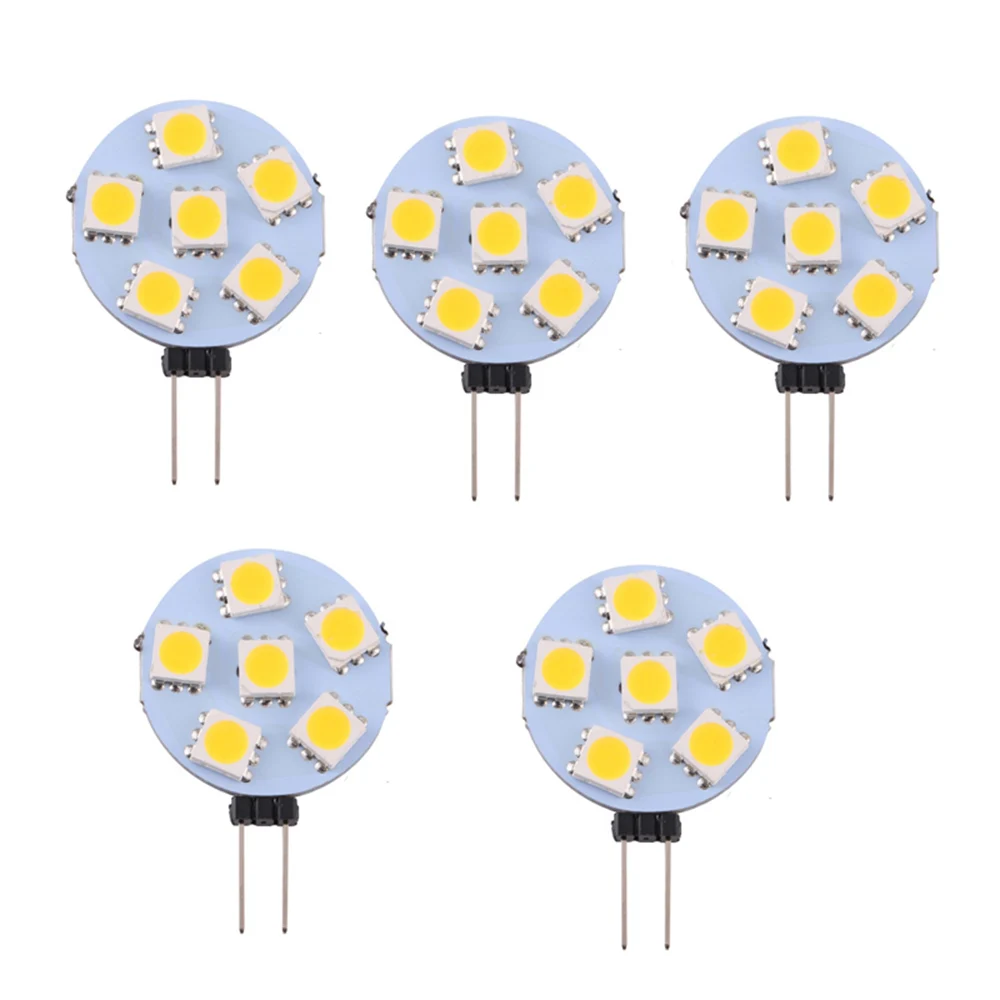 

DC12V 5Pcs G4 Base Lamps 6Light-emitting Diode SMD 5730 180LM Energy-Saving Pin Lamp