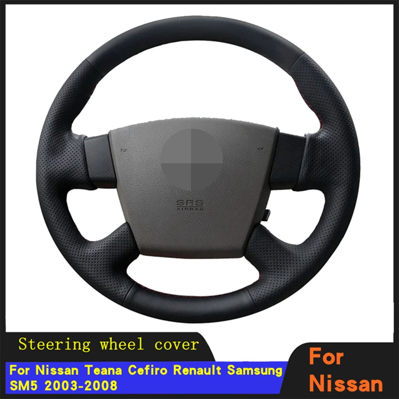 

Car Accessories Steering Wheel Cover Braid Wearable Genuine Leather For Nissan Teana Cefiro Renault Samsung SM5 2003-2008