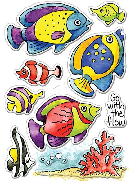 Штамп прозрачный для скрапбукинга в виде чайки 8 видов силиконовый каучук сделай