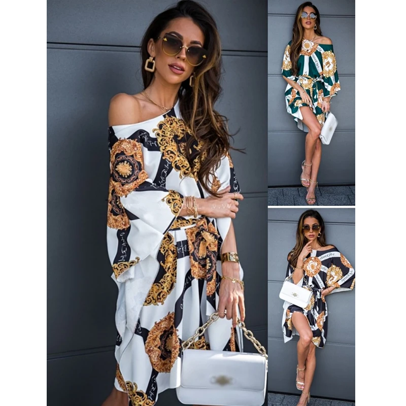 

Decor Suspender Long Skirt Autumn And Winter New Japanese Suspender Fashion Loose Waist Slim Print Medium Sleeve Women's Dress