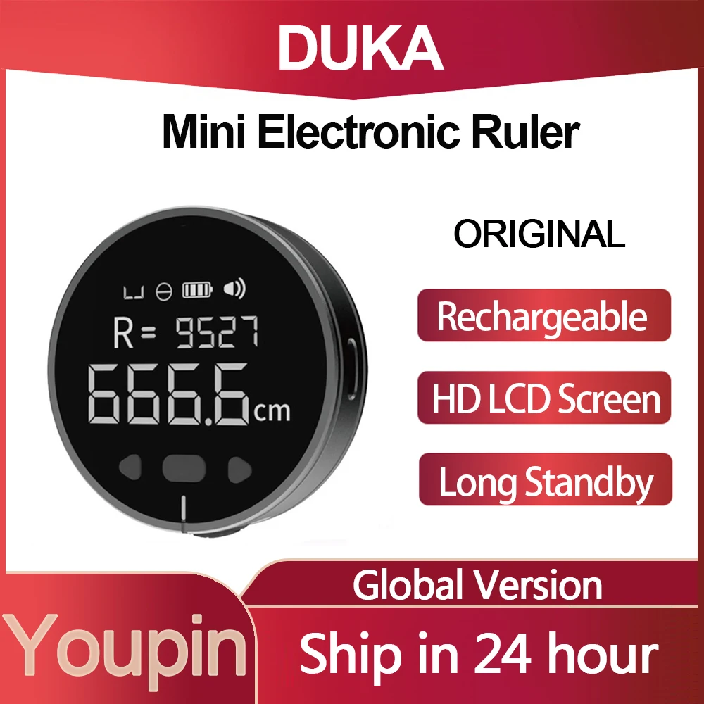 

Xiaomi Youpin DUKA Electronic Ruler Tape HD LCD Screen Long Standby Measure Line Curve Cylinder Irregular Object Rechargeable