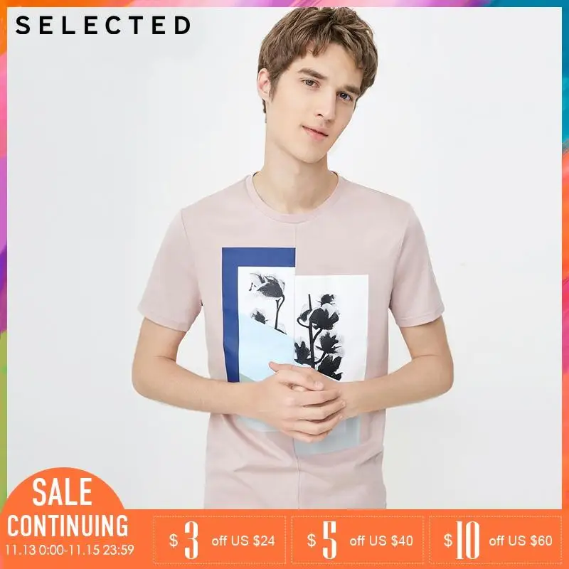 Отборные 2019 Весна и лето мужская футболка хлопок печатных с коротким рукавом