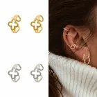 CRMYA 2021 модные серьги-клипсы для женщин Серебряное золото заполненный классический цветок CZ Циркон Необычные мужские ушные манжеты ювелирные изделия оптовая продажа