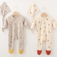 spring autumn baby boys girls clothes toddler baby boys girl cotton long sleeve printing romperhat infant baby girls jumpsuit