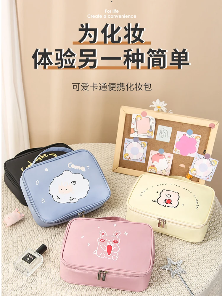 

Мультяшная портативная косметичка, водонепроницаемая, большая емкость, портативная дорожная сумка для стирки, прозрачная сумка для хранен...