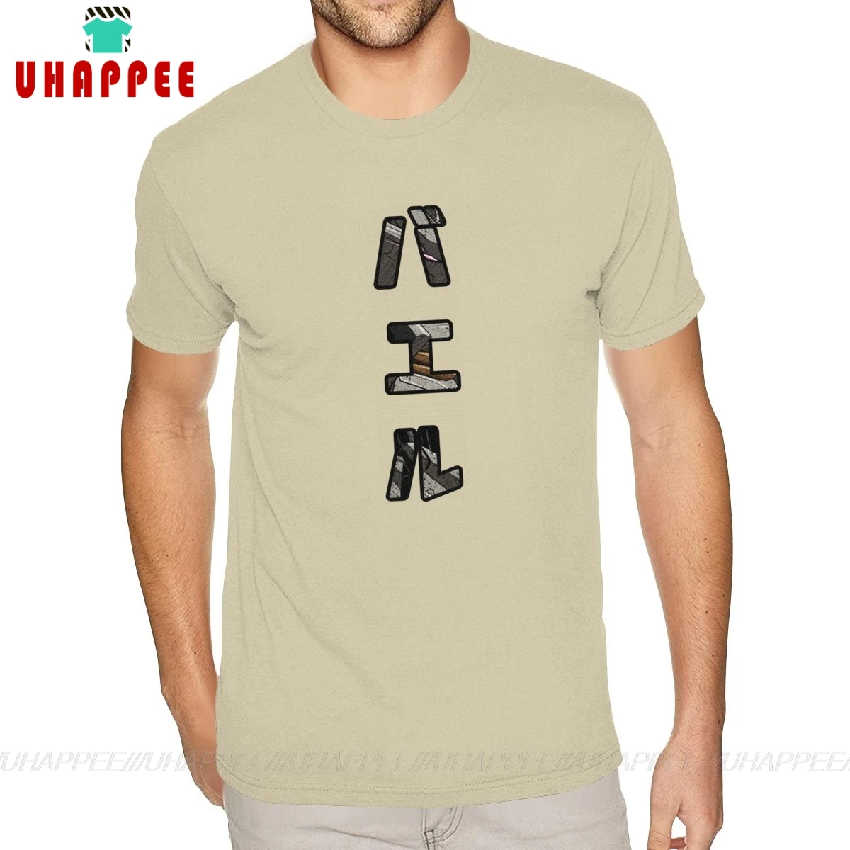 Футболка с короткими рукавами и круглым вырезом из 100% хлопка Gundam Bael Kanji Мужская