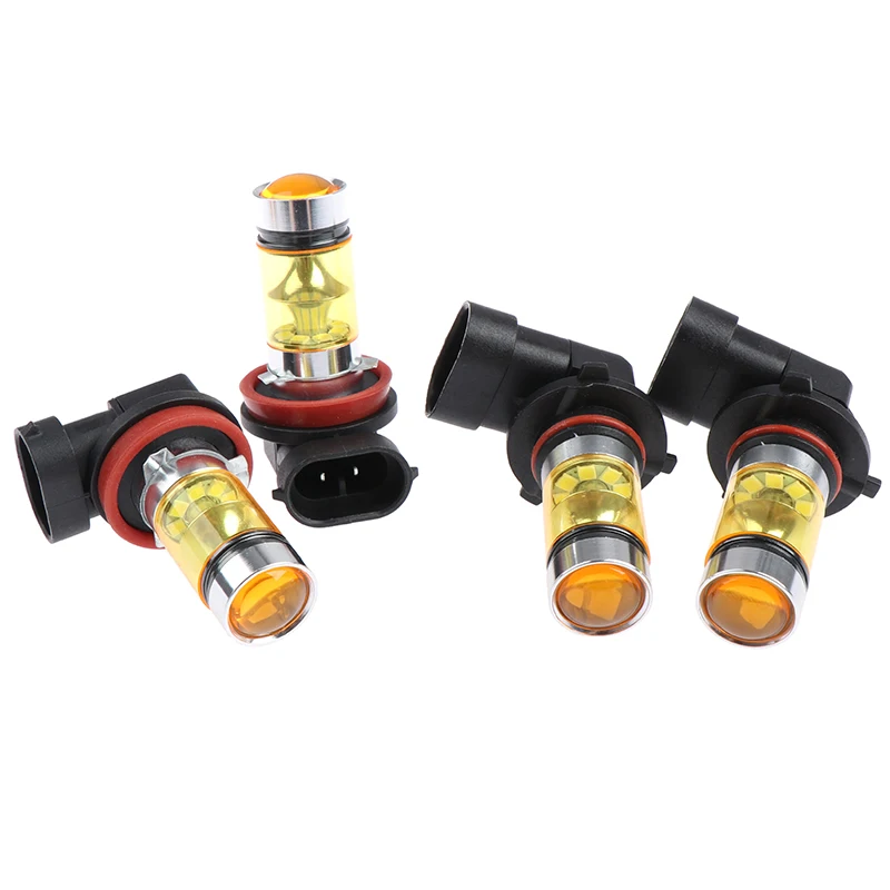 

New 2 pcs Yellow Car DRL fog lights headlights 4300K 1100LM H8/H10/H11 Connect DRL Lamp Bulbs Car Accessories