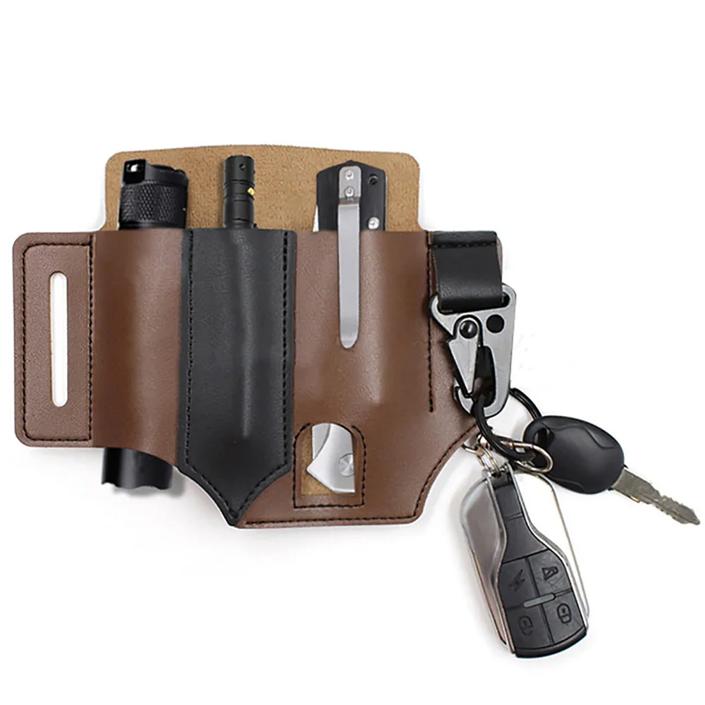 

Leather Pocket Leather Sheath Organizer Multifunctional Tool Box Outdoor Organizer Pouch Pen Case
