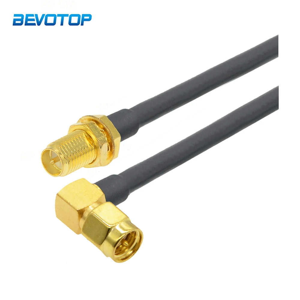 

SMA Male Right Angle to RP-SMA Female RG58 Cable 50ohm RF Coaxial Pigtail SMA WiFi Antenna Extension Cord Connector Adapter