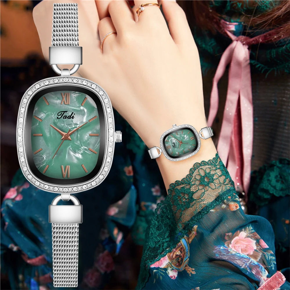 [Часы + браслет] сверхтонкие женские часы с серебристым жемчугом и циферблатом