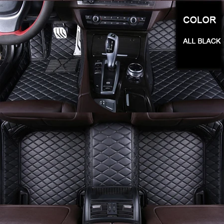 All Black Кожаные автомобильные коврики для Skoda все модели Великолепная Октавия kodiaq rapid, Yeti автостайлинг Автоаксессуары - Название цвета: All Black